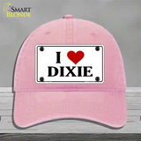 I Love Dixie Novelty License Plate Hat Unconstructed Cotton / Pink