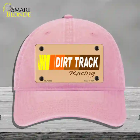 Dirt Track Racing Novelty License Plate Hat Unconstructed Cotton / Pink