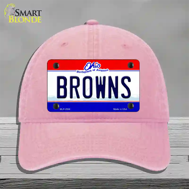 Browns Ohio State Novelty License Plate Hat Unconstructed Cotton / Pink