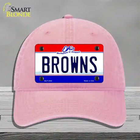 Browns Ohio State Novelty License Plate Hat Unconstructed Cotton / Pink