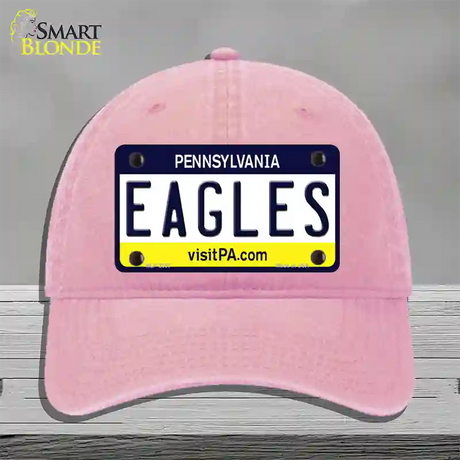 Eagles Pennsylvania State Novelty License Plate Hat Unconstructed Cotton / Pink
