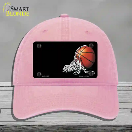 Basketball With Net Offset Novelty License Plate Hat Unconstructed Cotton / Pink