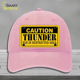 Caution Thunder Fan Novelty License Plate Hat Unconstructed Cotton / Pink