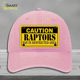 Caution Raptors Fan Novelty License Plate Hat Unconstructed Cotton / Pink