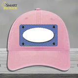 Blue White Chevon White Center Oval Novelty License Plate Hat Unconstructed Cotton / Pink