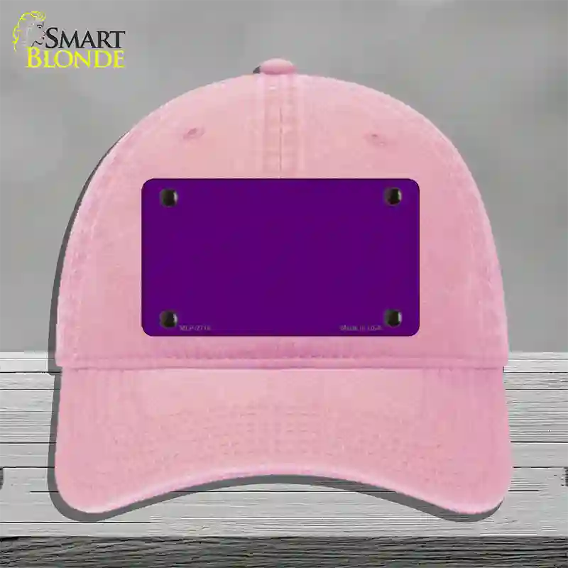 Purple Solid Novelty License Plate Hat Unconstructed Cotton / Pink