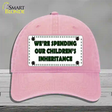Spending Inheritance Novelty License Plate Hat Unconstructed Cotton / Pink
