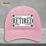 Retired Novelty License Plate Hat Unconstructed Cotton / Pink