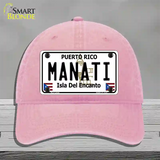 Manati Puerto Rico Novelty License Plate Hat Unconstructed Cotton / Pink