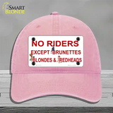 No Riders Except Novelty License Plate Hat Unconstructed Cotton / Pink