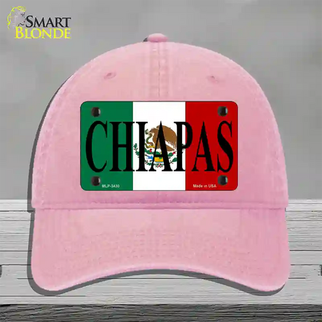 Chiapas Novelty License Plate Hat Unconstructed Cotton / Pink