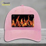 Flames Customizable Novelty License Plate Hat Unconstructed Cotton / Pink