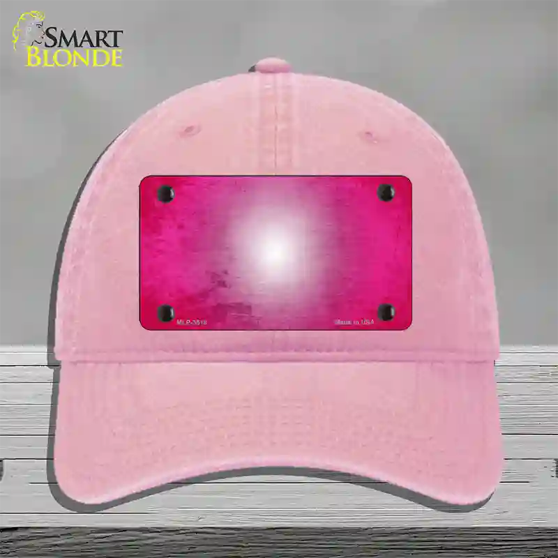 Pink White Fade Scratched Novelty License Plate Hat Unconstructed Cotton / Pink
