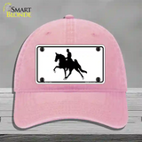 Horse With Rider Novelty License Plate Hat Unconstructed Cotton / Pink
