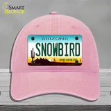 Snowbird Arizona Novelty License Plate Hat Unconstructed Cotton / Pink