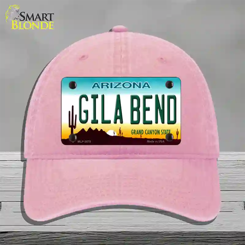Gila Bend Arizona Novelty License Plate Hat Unconstructed Cotton / Pink