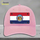 Missouri State Flag Novelty License Plate Hat Unconstructed Cotton / Pink