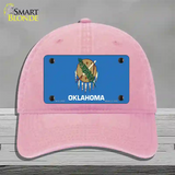 Oklahoma State Flag Novelty License Plate Hat Unconstructed Cotton / Pink
