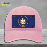 Utah State Flag Novelty License Plate Hat Unconstructed Cotton / Pink