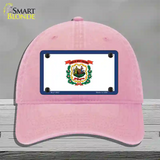 West Virginia State Flag Novelty License Plate Hat Unconstructed Cotton / Pink