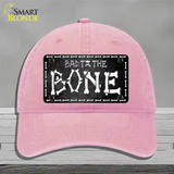 Bad To The Bone Skull Novelty License Plate Hat Unconstructed Cotton / Pink