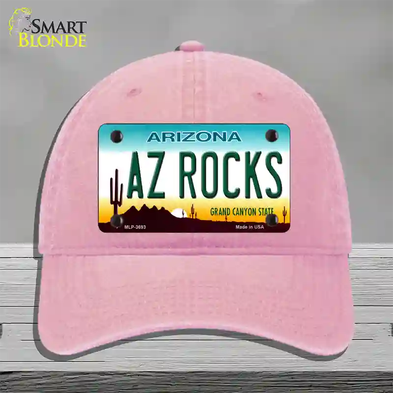 Az Rocks Novelty License Plate Hat Unconstructed Cotton / Pink