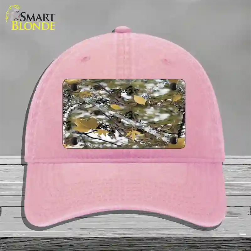 Real Leaf Camouflage Novelty License Plate Hat Unconstructed Cotton / Pink