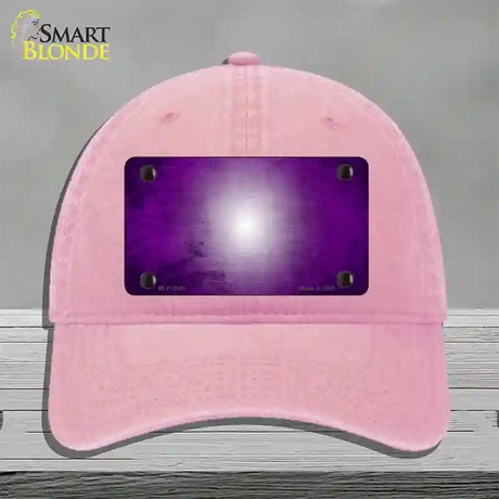 Purple White Fade Scratched Novelty License Plate Hat Unconstructed Cotton / Pink