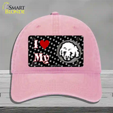 I Love My Bichon Frise Novelty License Plate Hat Unconstructed Cotton / Pink