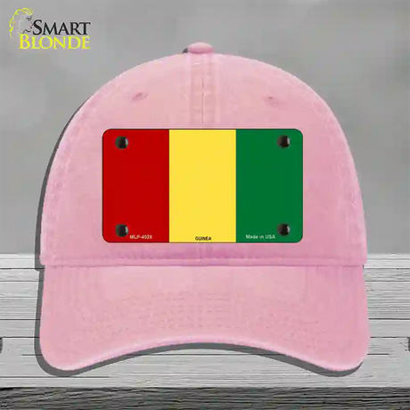 Guinea Flag Novelty License Plate Hat Unconstructed Cotton / Pink