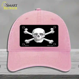 Skull And Cross Bones Novelty License Plate Hat Unconstructed Cotton / Pink