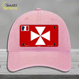 Wallis Flag Novelty License Plate Hat Unconstructed Cotton / Pink