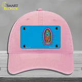 Virgin Mary Blue Novelty License Plate Hat Unconstructed Cotton / Pink