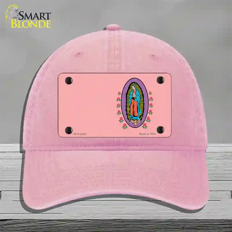 Virgin Mary Pink Novelty License Plate Hat Unconstructed Cotton / Pink