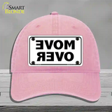 Move Over White Novelty License Plate Hat Unconstructed Cotton / Pink