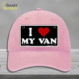I Love My Van Black Novelty License Plate Hat Unconstructed Cotton / Pink