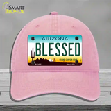 Blessed Arizona Novelty License Plate Hat Unconstructed Cotton / Pink