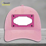 Pink White Quatrefoil Center Scallop Novelty License Plate Hat Unconstructed Cotton / Pink