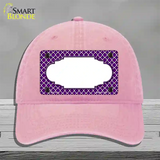 Purple White Quatrefoil Center Scallop Novelty License Plate Hat Unconstructed Cotton / Pink