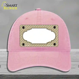 Gold White Quatrefoil Center Scallop Novelty License Plate Hat Unconstructed Cotton / Pink