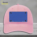 Blue White Quatrefoil Novelty License Plate Hat Unconstructed Cotton / Pink