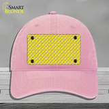 Yellow White Quatrefoil Novelty License Plate Hat Unconstructed Cotton / Pink