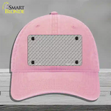 Grey White Quatrefoil Novelty License Plate Hat Unconstructed Cotton / Pink