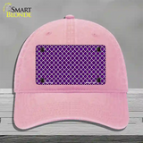 Purple White Quatrefoil Novelty License Plate Hat Unconstructed Cotton / Pink