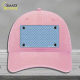 Light Blue White Quatrefoil Novelty License Plate Hat Unconstructed Cotton / Pink