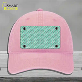 Mint White Quatrefoil Novelty License Plate Hat Unconstructed Cotton / Pink
