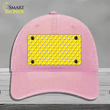 Yellow Polka Dot Novelty License Plate Hat Unconstructed Cotton / Pink
