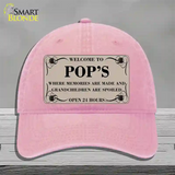 Welcome To Pops Novelty License Plate Hat Unconstructed Cotton / Pink