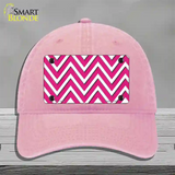 Pink White Large Chevron Novelty License Plate Hat Unconstructed Cotton / Pink