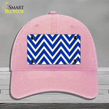 Blue White Large Chevron Novelty License Plate Hat Unconstructed Cotton / Pink